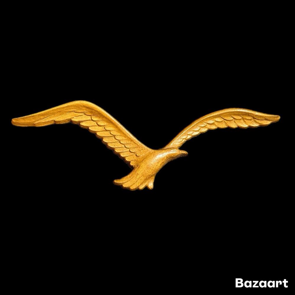 Vtg Homco Syroco Flying Seagull Faux Wood Plastic Wall Decor Bird Art #7619 USA